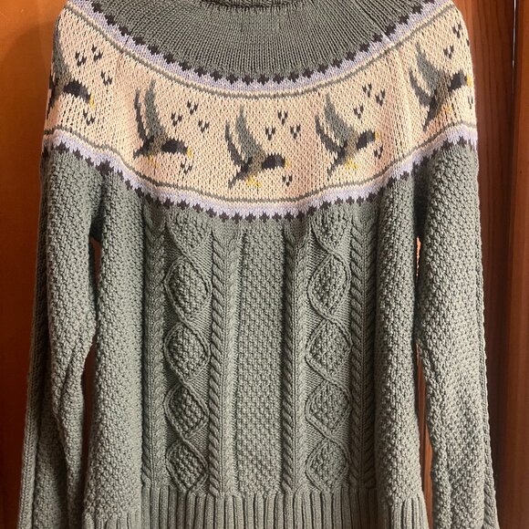 LLBean Fisherman Sweater, Crewneck Novelty Large - Picture 3 of 4